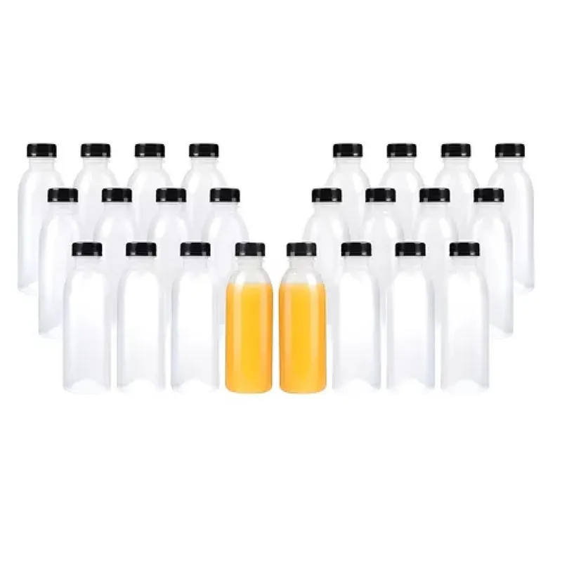PASTELERIUS - X24 Botellas Plasticas Transparentes Botellas Con Tapa 500ml