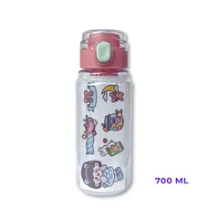 UTILISIMO - Botella De Plástico Con Filtro Escolar Stikers 700ml Surtido