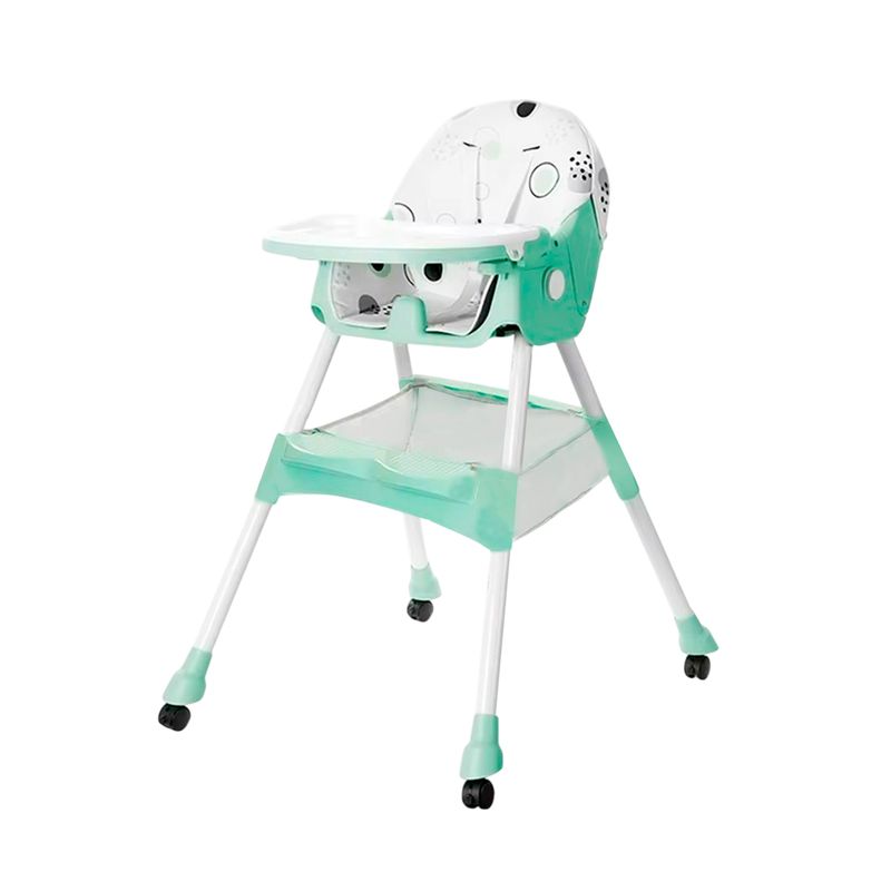 ALPHA - Silla Comer Bebe Doble Altura Safe Baby Turquesa