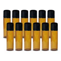Roll On Frasco Vidrio Ambar Envase Botella 10ml Aceite 50pza