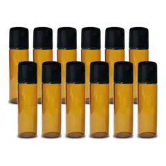 KUANGYE - Roll On Frasco Vidrio Ambar Envase Botella 10ml Aceite 50pza