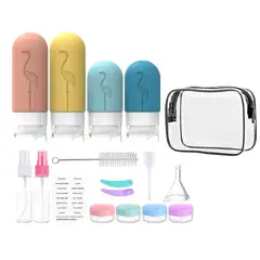 KUANGYE - Set Botella Viaje Portátil 17 Contenedores Accesorios Envase