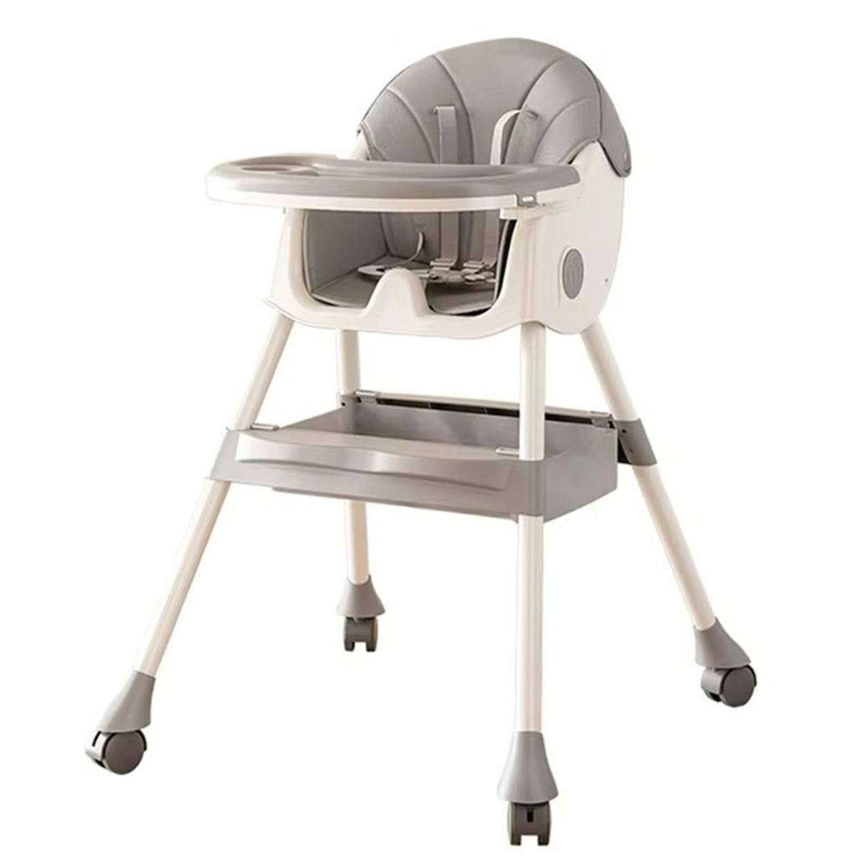 ALPHA - Silla Comer Bebe Doble Altura Safe Baby Entretenida Gris