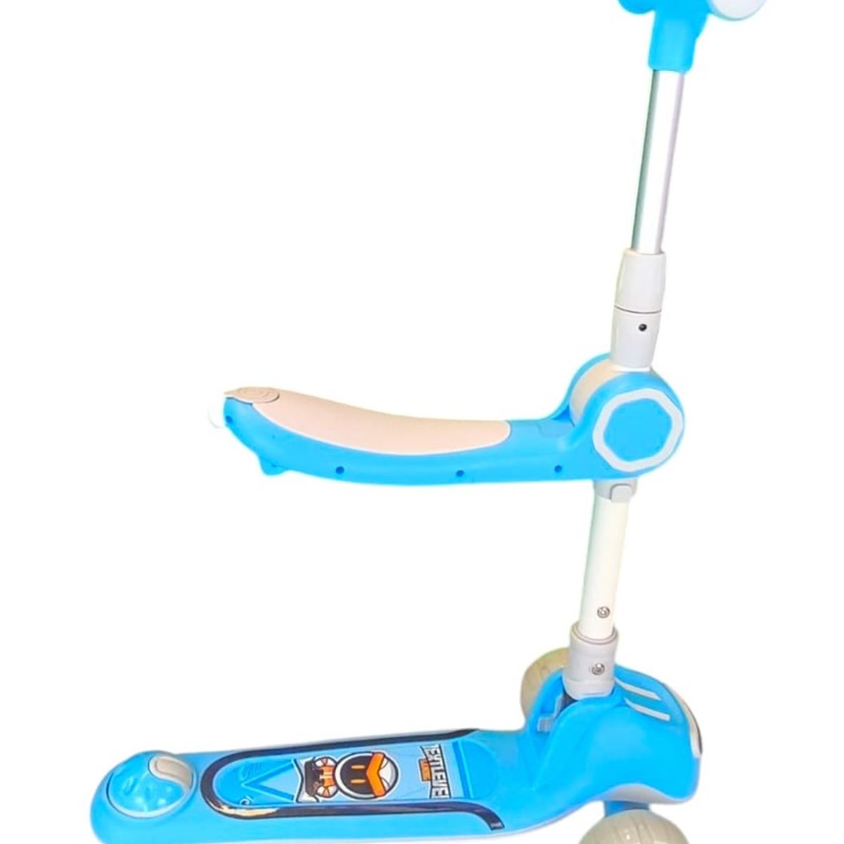 GENERICO - Monopatín Plegable infantil 2 en 1 Luces Led Celeste