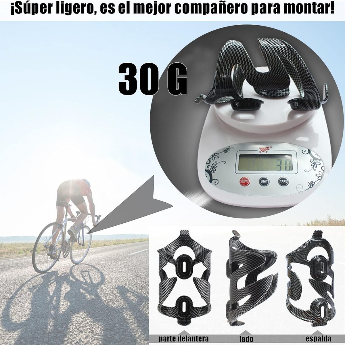 PAGANOOM - Soporte para botella de agua para bicicleta