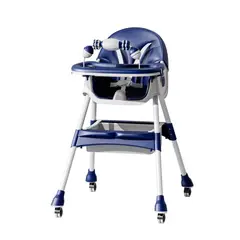 ALPHA - Silla Comer Bebe Doble Altura Safe Baby Entretenida Azul