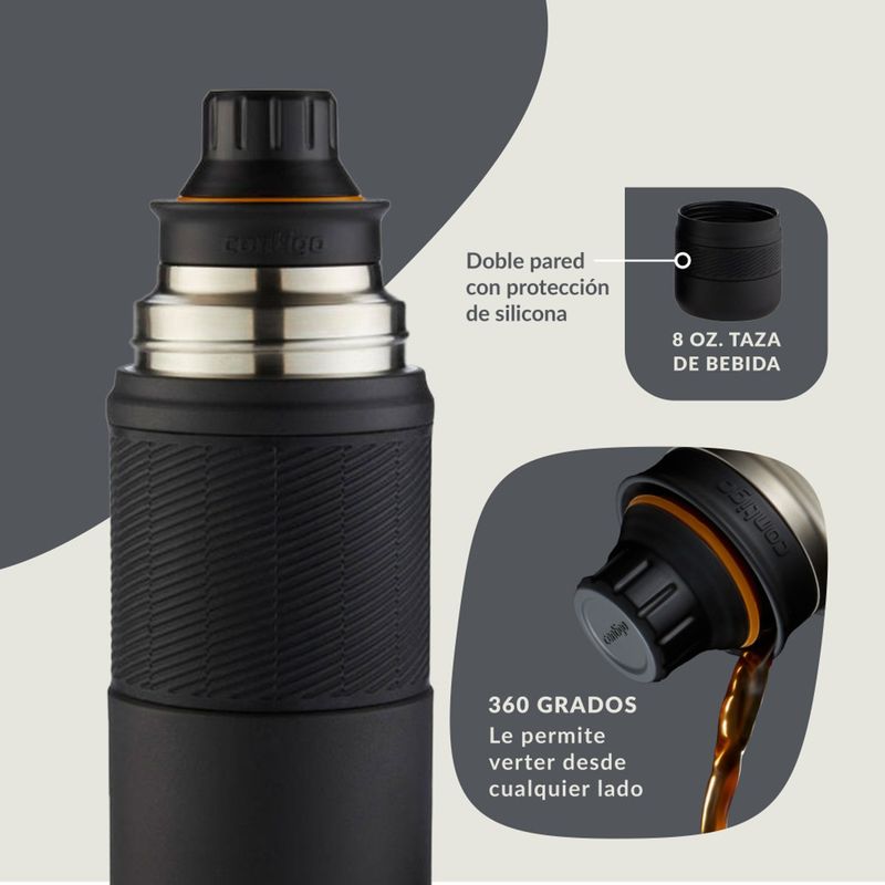 CONTIGO - Termo Térmico de Acero Inoxidable 739 ml Negro