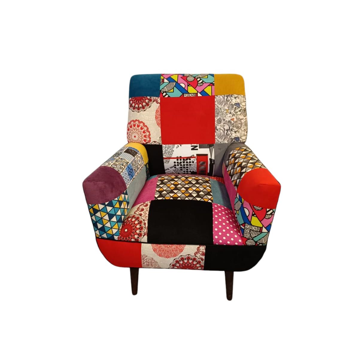 GENERICO - Poltrona individual  Sonica Patchwork de 75 x 75 x 95 cm