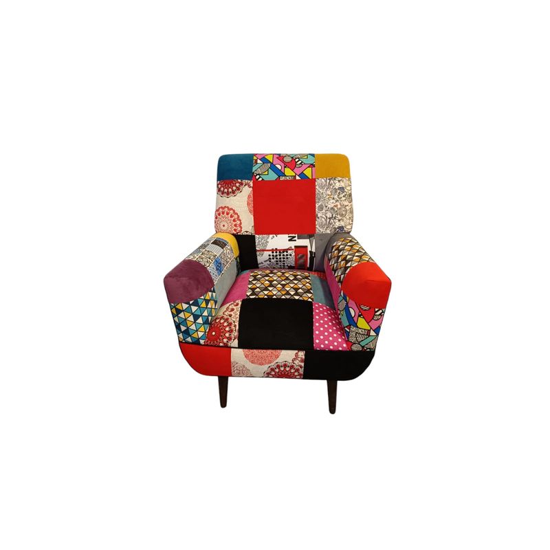 GENERICO - Poltrona individual  Sonica Patchwork de 75 x 75 x 95 cm