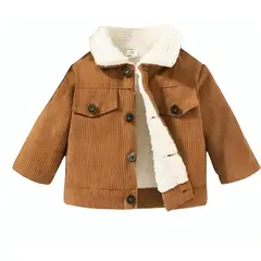 KIBOU - Chaqueta Abrigo De Pana Para Bebés Niños Y Niñas Con Forro