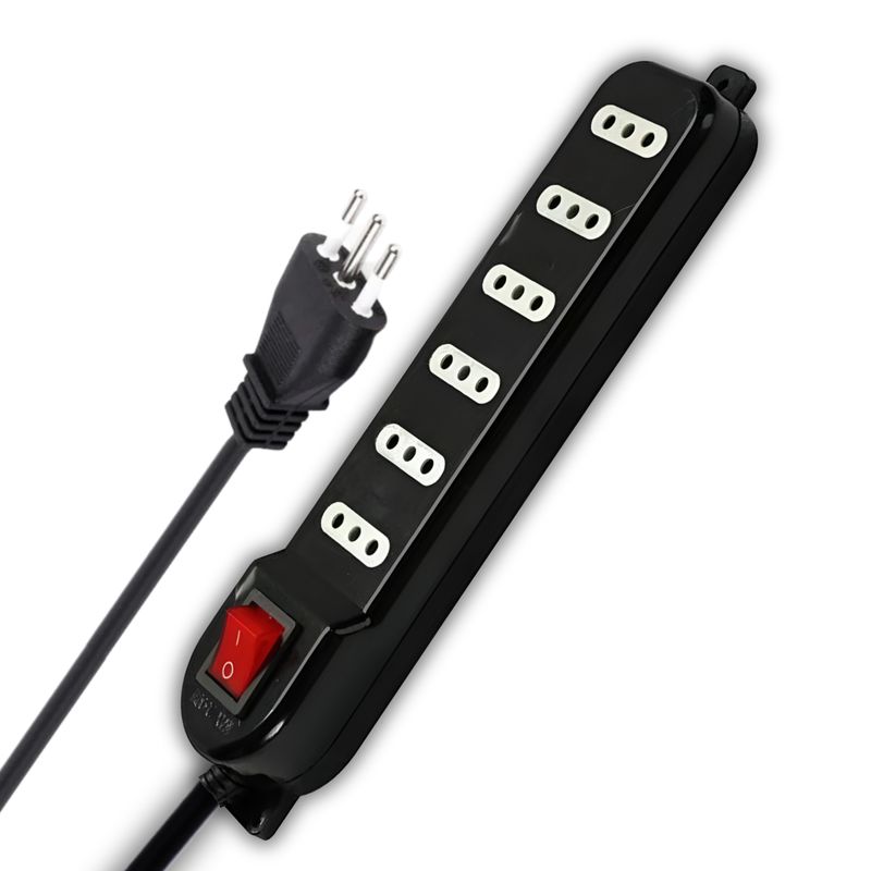 MACROTEL - Alargador de 3MT Certificado 6 POS + Switch Corta Corriente