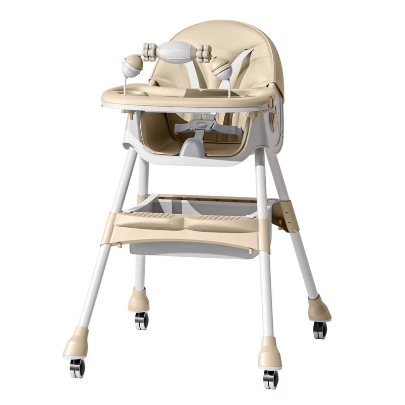 ALPHA - Silla Comer Bebe Doble Altura Safe Baby Entretenida Beige