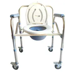 DETODOYMAS - Baño Wc Inodoro Portátil Con Ruedas Silla Plegable - Blanco