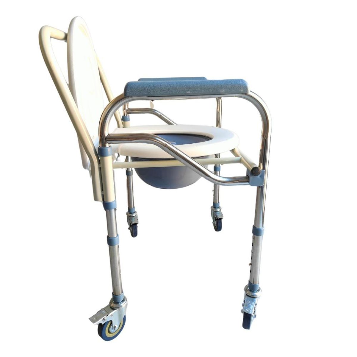 DETODOYMAS - Baño Wc Inodoro Portátil Con Ruedas Silla Plegable - Blanco