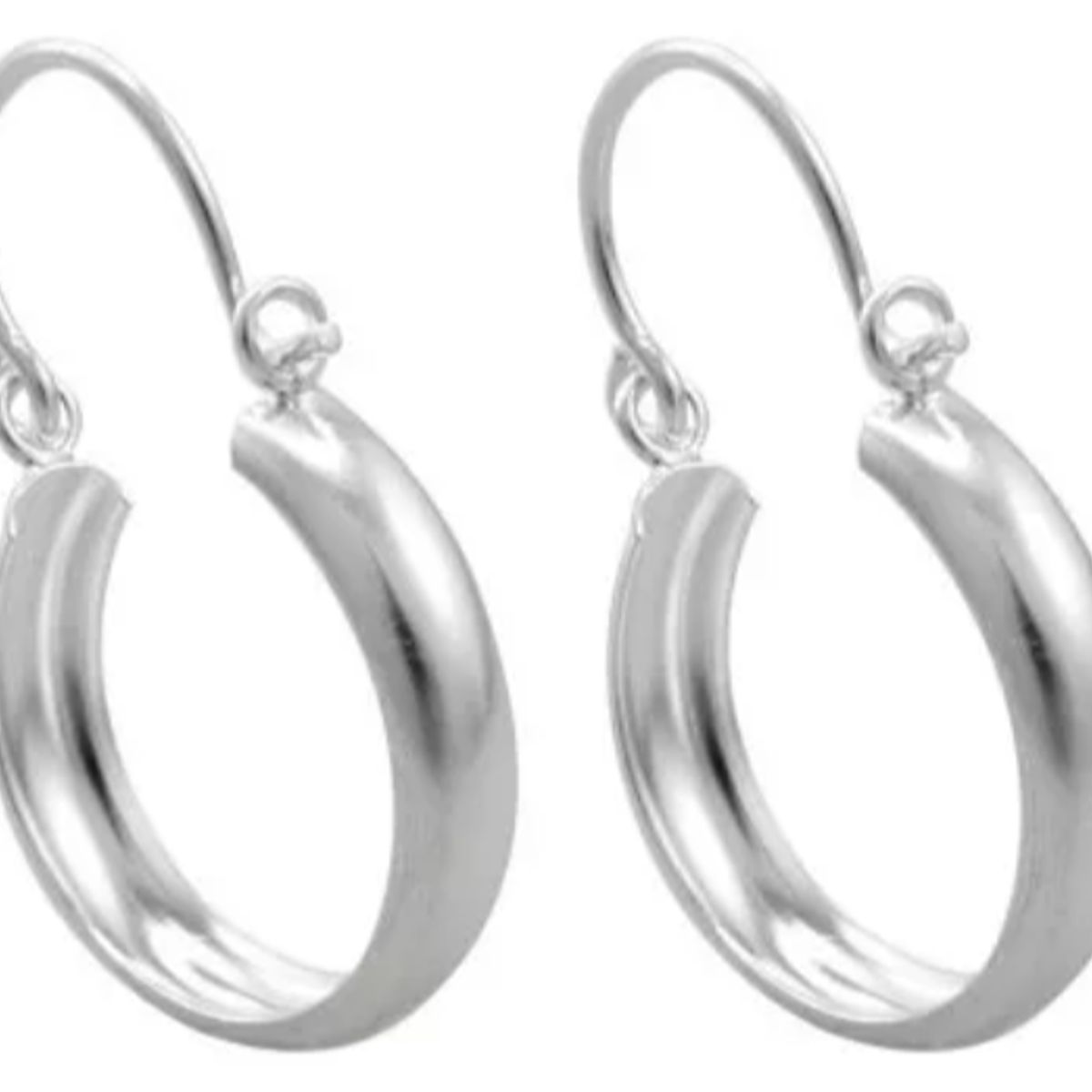 GENERICO - Aros Argolla Bote Lisos Mujer Plata 925 16mm Regalo Caja