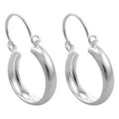 GENERICO - Aros Argolla Bote Lisos Mujer Plata 925 16mm Regalo Caja