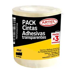 ARTEL - 3 Cintas Adhesivas Transp 18MM