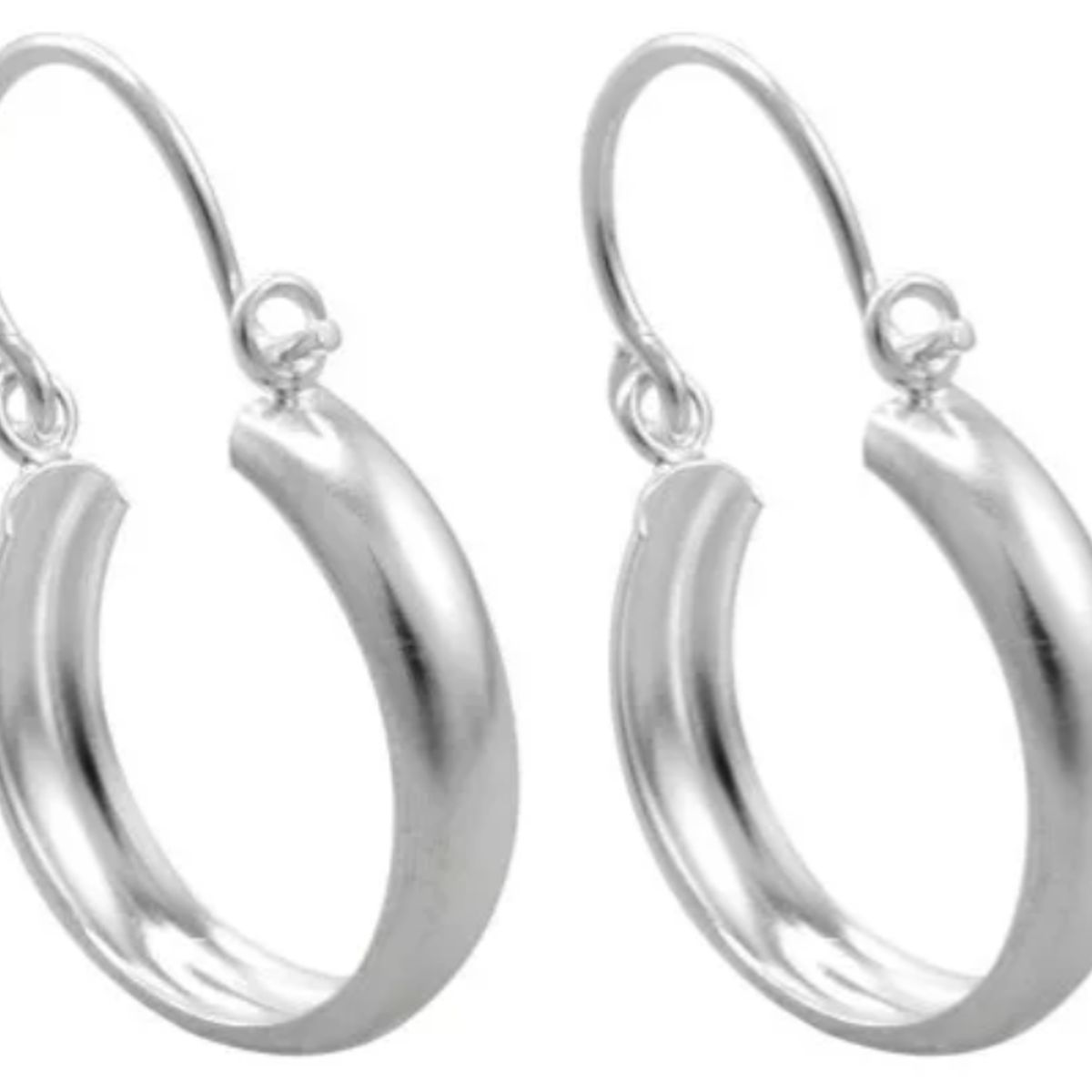 GENERICO - Aros Argolla Bote Liso Mujer Plata 925 20 Mm Regalo Caja