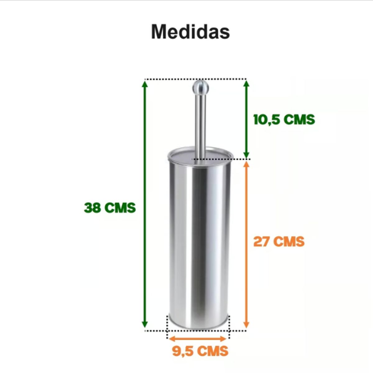 TAUMM - Escobilla Limpia Wc Acero Inoxidable Taumm