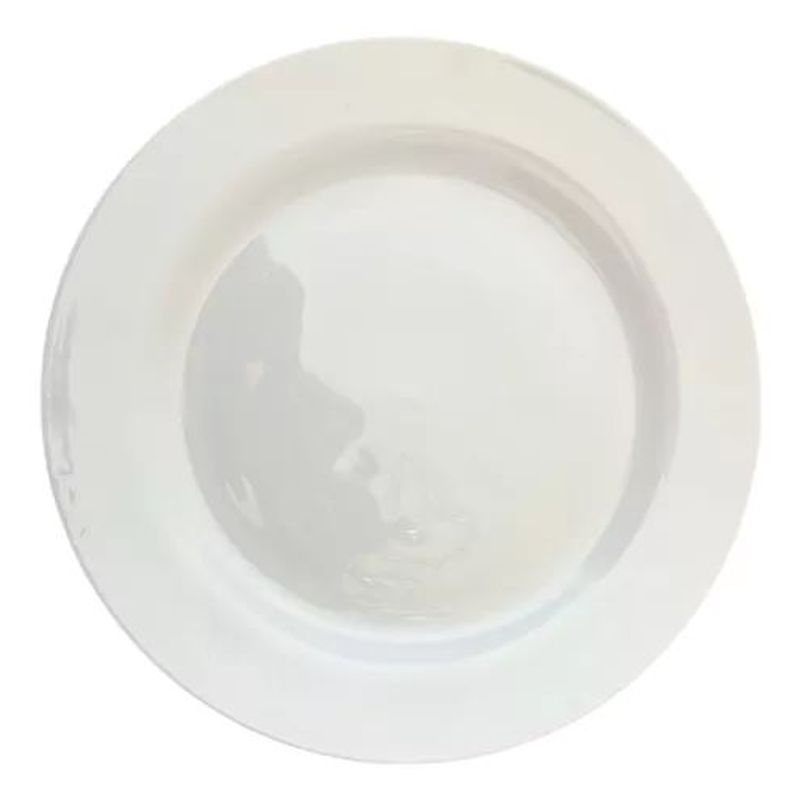 GENERICO - Plato Redondo Blanco 9 Cerámica 23 Cm Set De 4