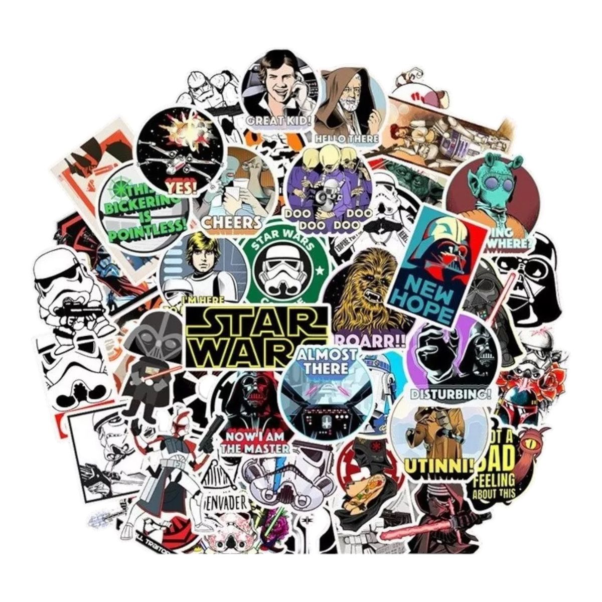 GENERICO - Pack Sticker Star Wars Stormtooper Darth Vader.