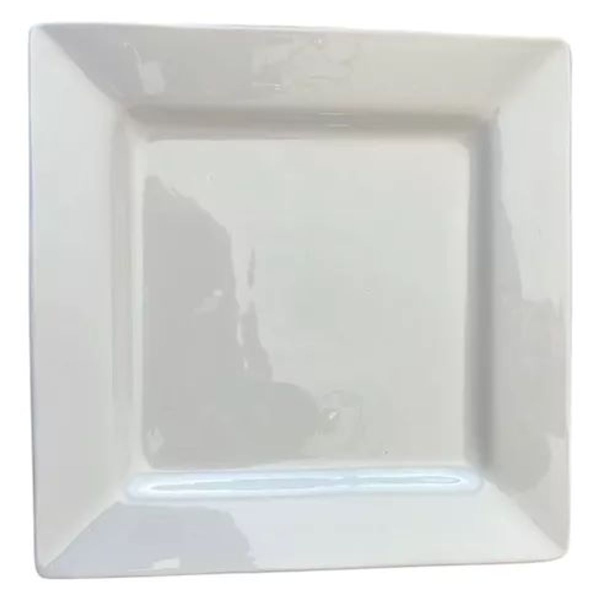 GENERICO - Plato Cuadrado Blanco Cerámica 25cm Set De 4