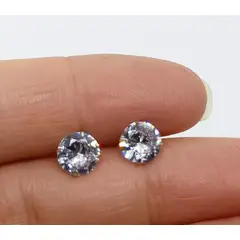 GENERICO - Aros Plata Fina Circón Brillante 8mm Unisex Hombre Mujer