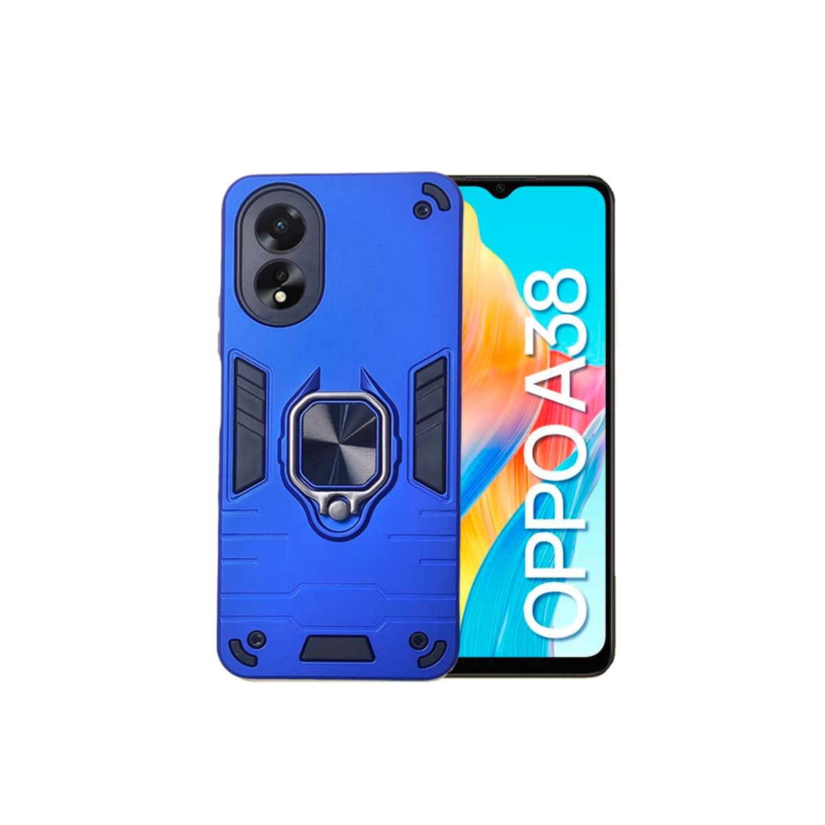 GENERICO - CARCASA ANILLO ANTIGOLPE PARA CELULAR OPPO A38 COLOR AZUL