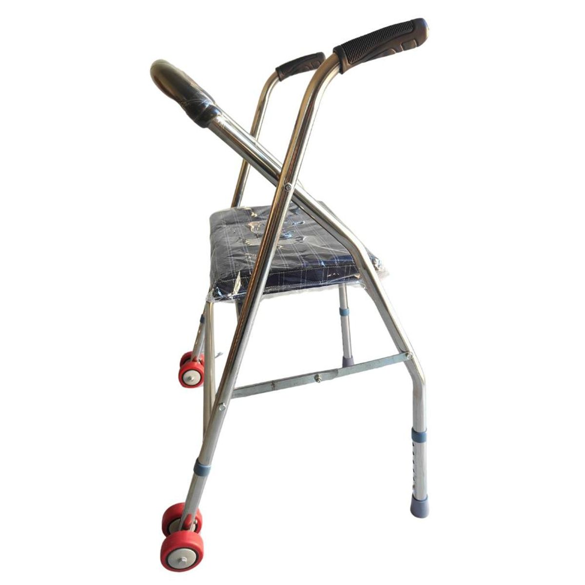 DETODOYMAS - Andador Burrito Plegable Asiento Y 2 Ruedas - Plateado