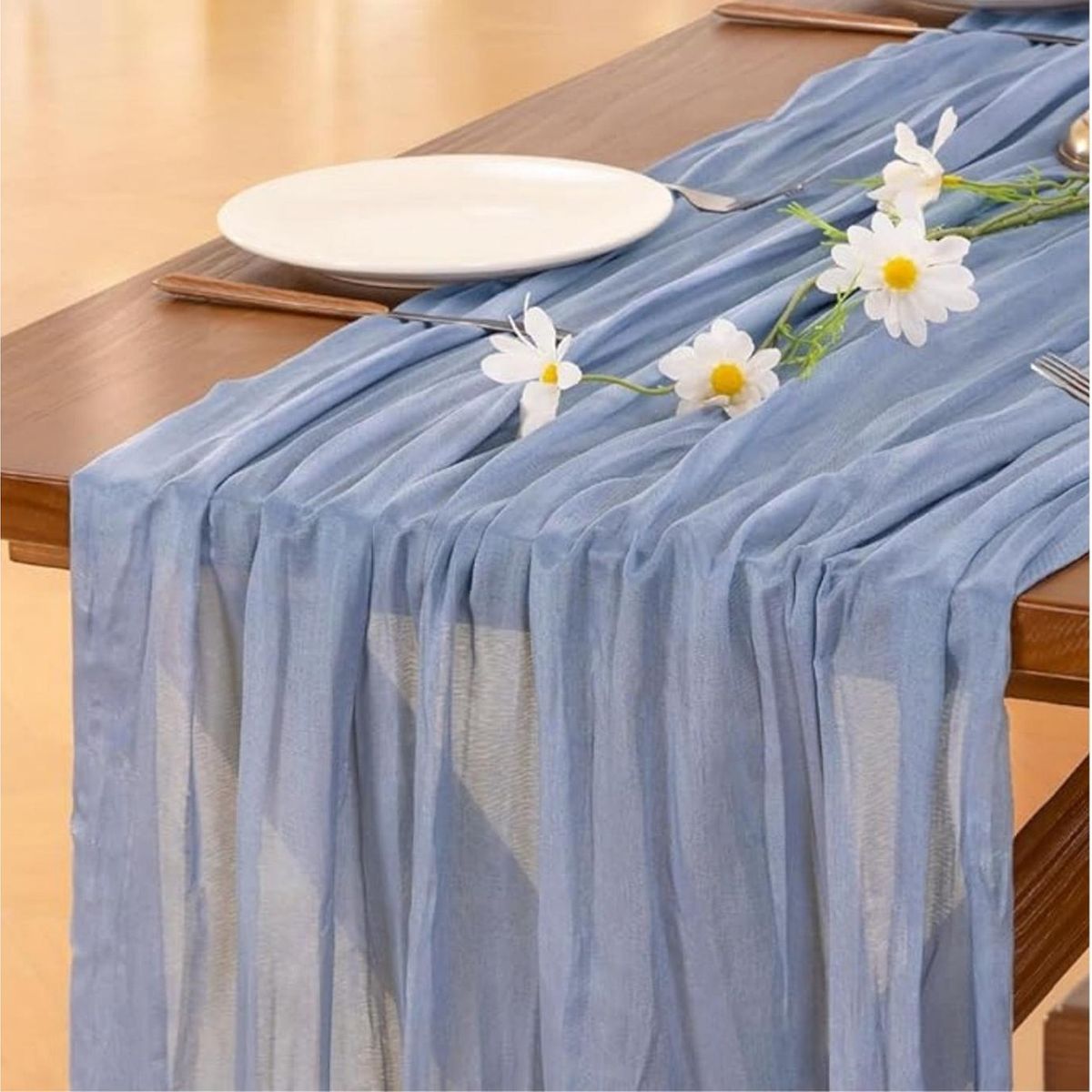 AZ AURAZEUS - Camino De Mesas Gasa Rectangular Mantel Centro Tela 300 x 90 Cm Az
