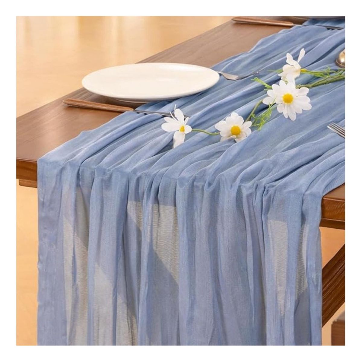 AZ AURAZEUS - Camino De Mesas Gasa Rectangular Mantel Centro Tela 300 x 90 Cm Az