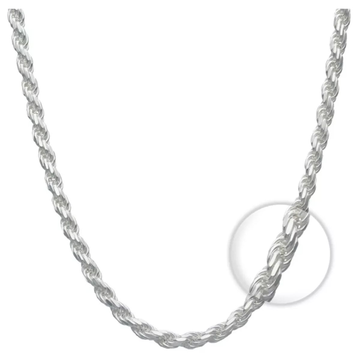 GENERICO - Cadena Turbillon Plata Fina Maciza 60cm Collar Hombre Regalo