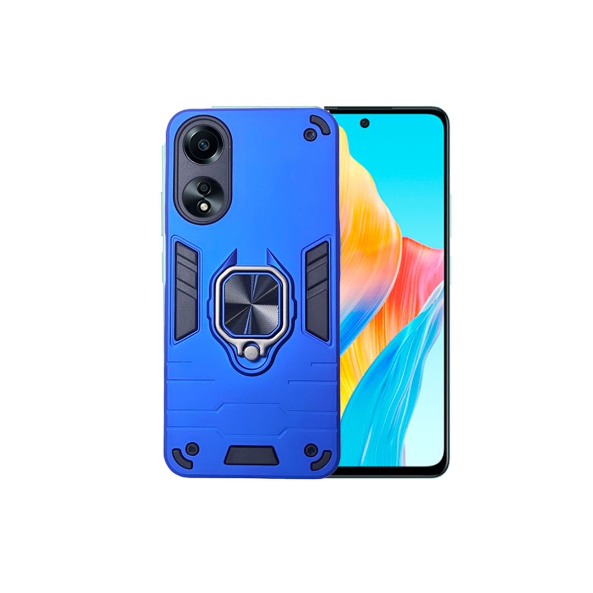 GENERICO - CARCASA ANILLO ANTIGOLPE PARA CELULAR OPPO A78 COLOR AZUL