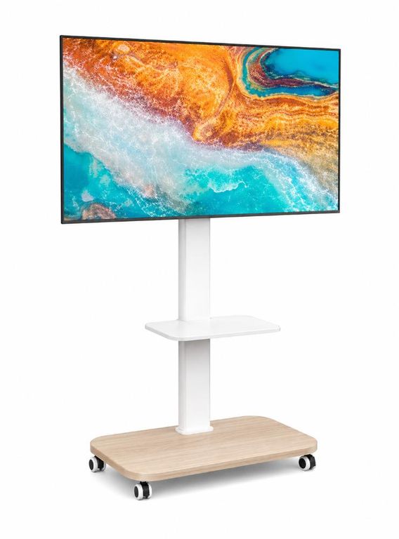 GENERICO Soporte base TV con ruedas tipo Pedestal rack 32 a 50 - Blanco