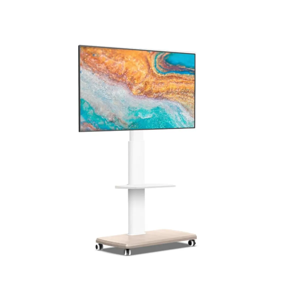 GENERICO - Soporte base TV con ruedas tipo Pedestal rack 32 a 50 - Blanco