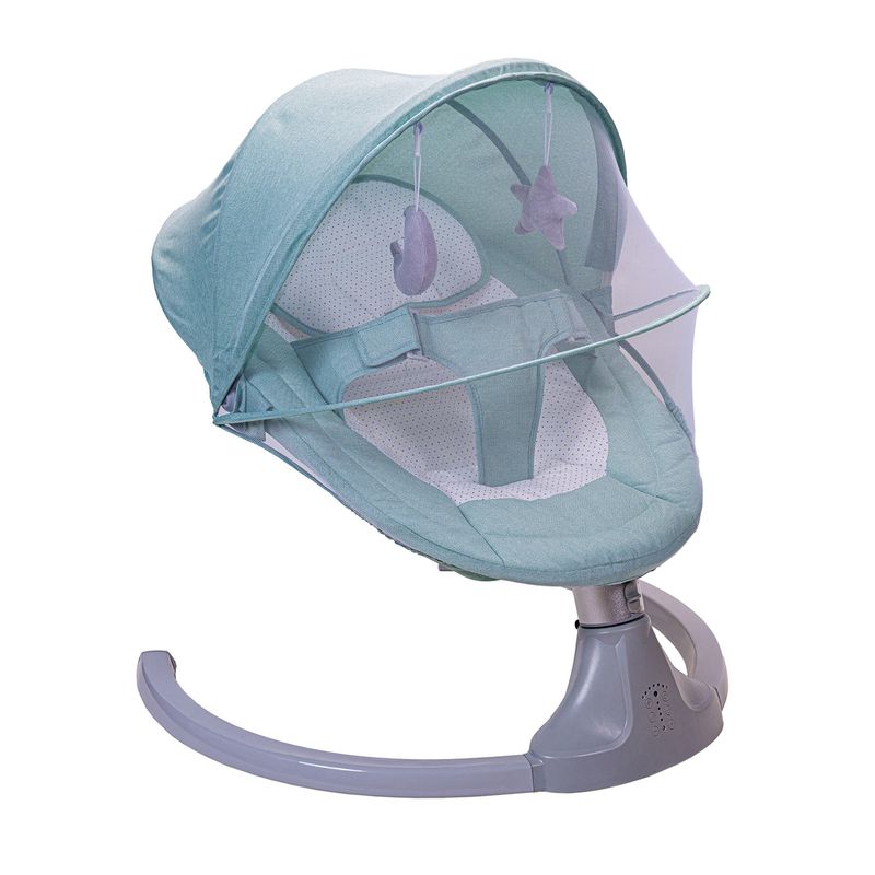 ALPHA - Silla Mecedora Bebe Inalambrica Bebe SafeBaby Bluetooth Celeste
