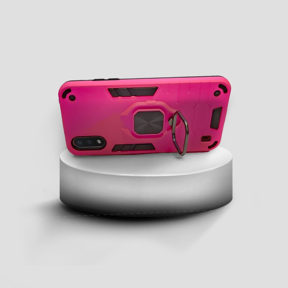 GENERICO - CARCASA ANILLO ANTIGOLPE PARA CELULAR SAMSUNG A01 COLOR FUCSIA