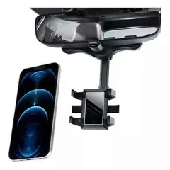 GENERICO - Soporte Celular Auto Porta Espejo Retrovisor Girar 360 Grado - Negro