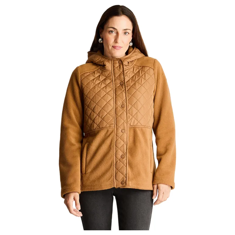 CURVI - Polerón Polar Quilt Básico Camel
