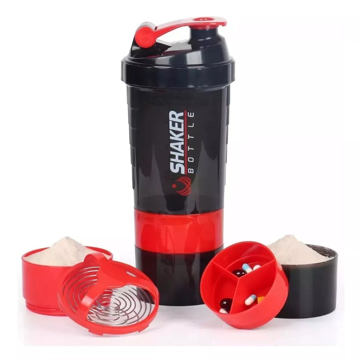 SPIDER TECH - Botella Deportiva Shaker Proteina Mezclador Batidos Fitness