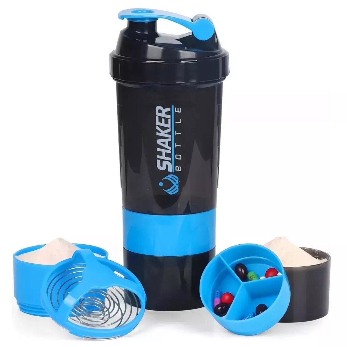 SPIDER TECH - Botella Deportiva Shaker Proteina Mezclador Batidos Fitness