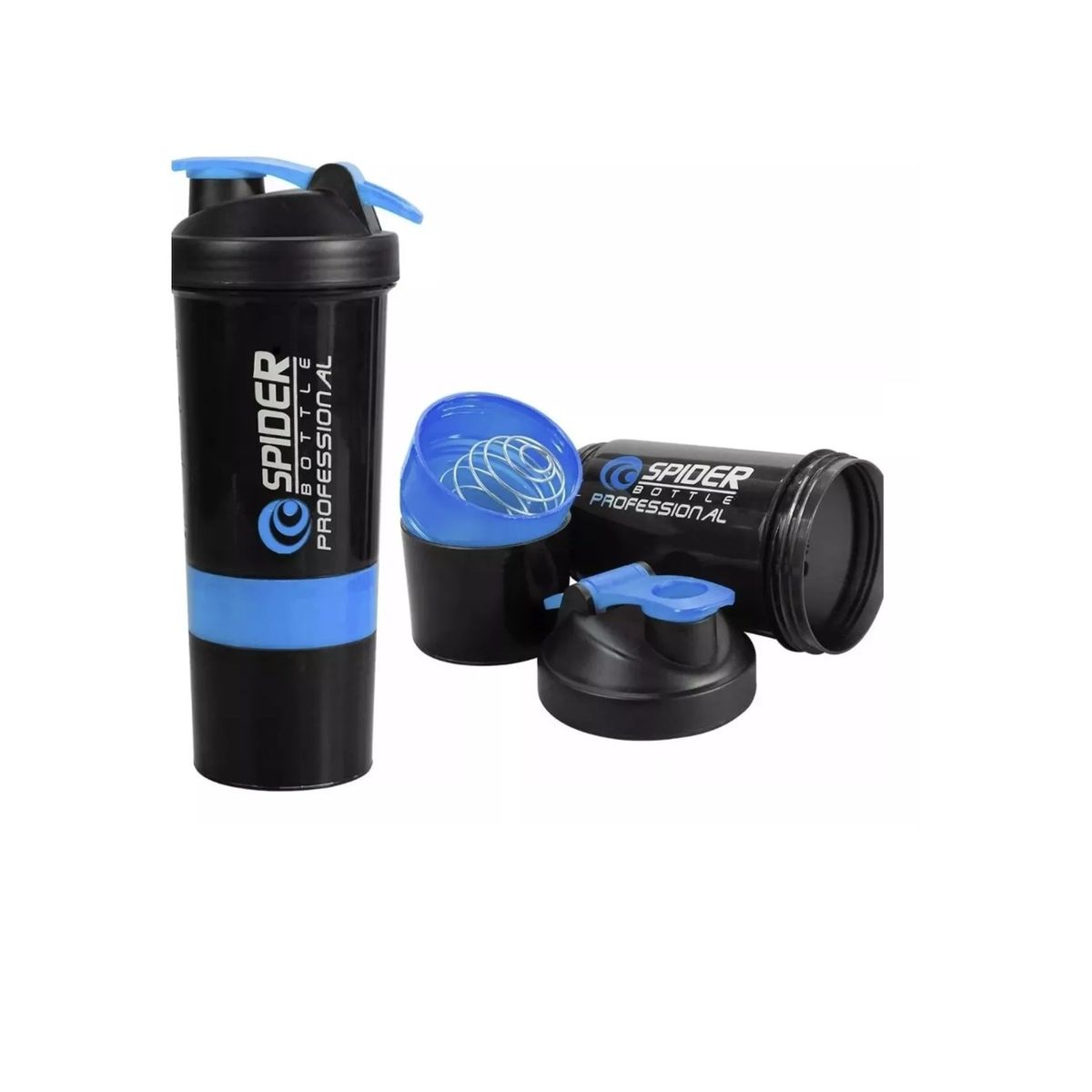 SPIDER TECH - Botella Deportiva Shaker Proteina Mezclador Batidos Fitness