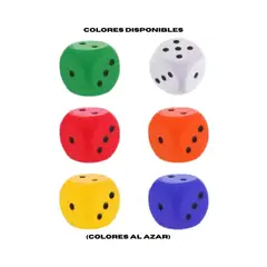 GENERICO - Pack 4 Dados Espuma Pequeños 6cm X 6cm Colores
