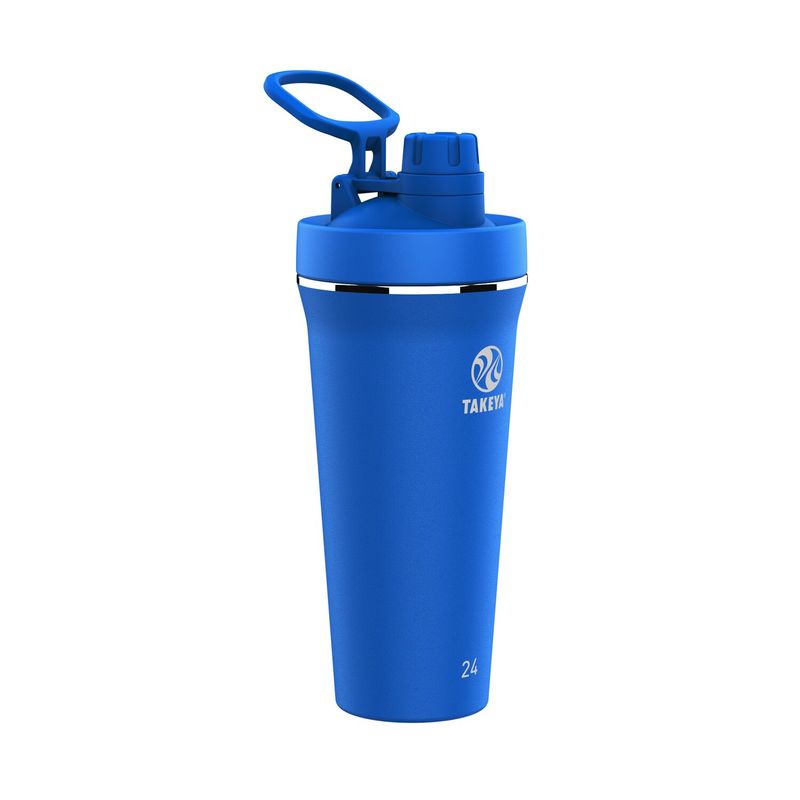TAKEYA - Botella Takeya Protein Shaker Térmica 709 Ml Antigoteo - Color Cobalt