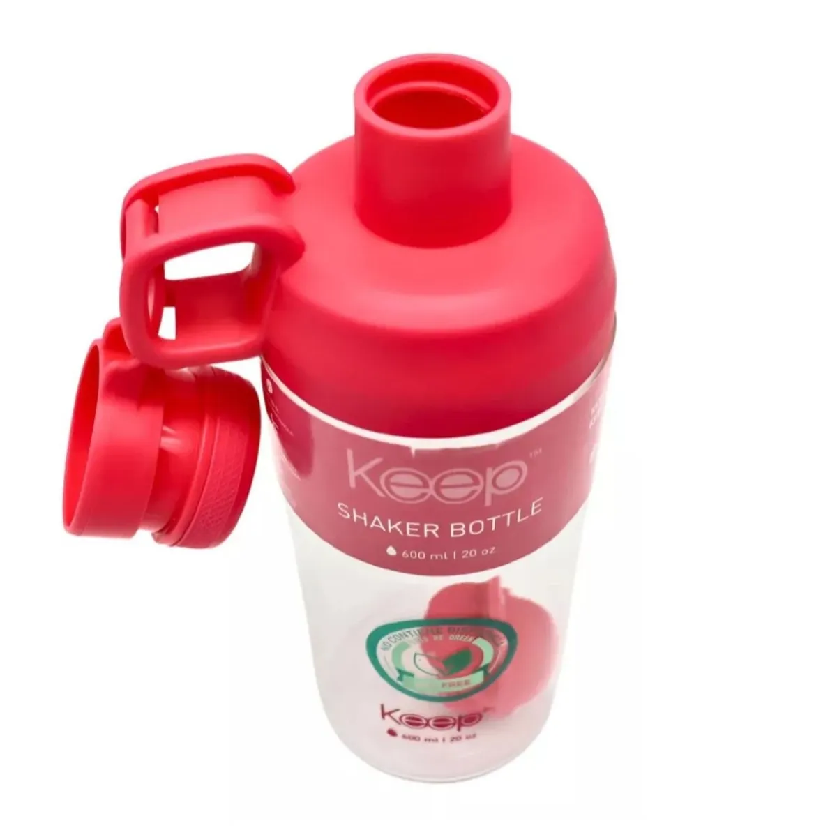 KEEP - Botella Shaker Keep Mezclador Proteinas Gimnasio 600mL Rosa