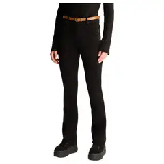 CURVI - Pantalón De Cotele 5 Bolsillos Con Cinturón Negro