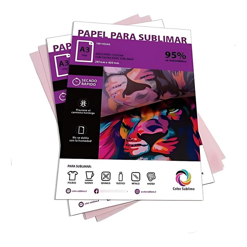 GENERICO - Papel Sublimacion Resma A3 Secado Rapido 200h 100g P Epson
