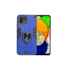 GENERICO - CARCASA ANILLO ANTIGOLPE PARA CELULAR SAMSUNG A03 COLOR AZUL