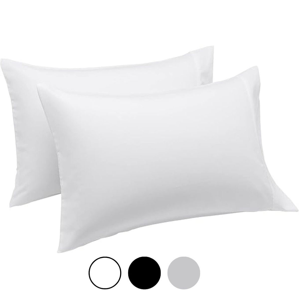 AZ AURAZEUS - Set 2 Fundas De Almohada 50 x 90 Blanca Suave Hilos Aura Zeus