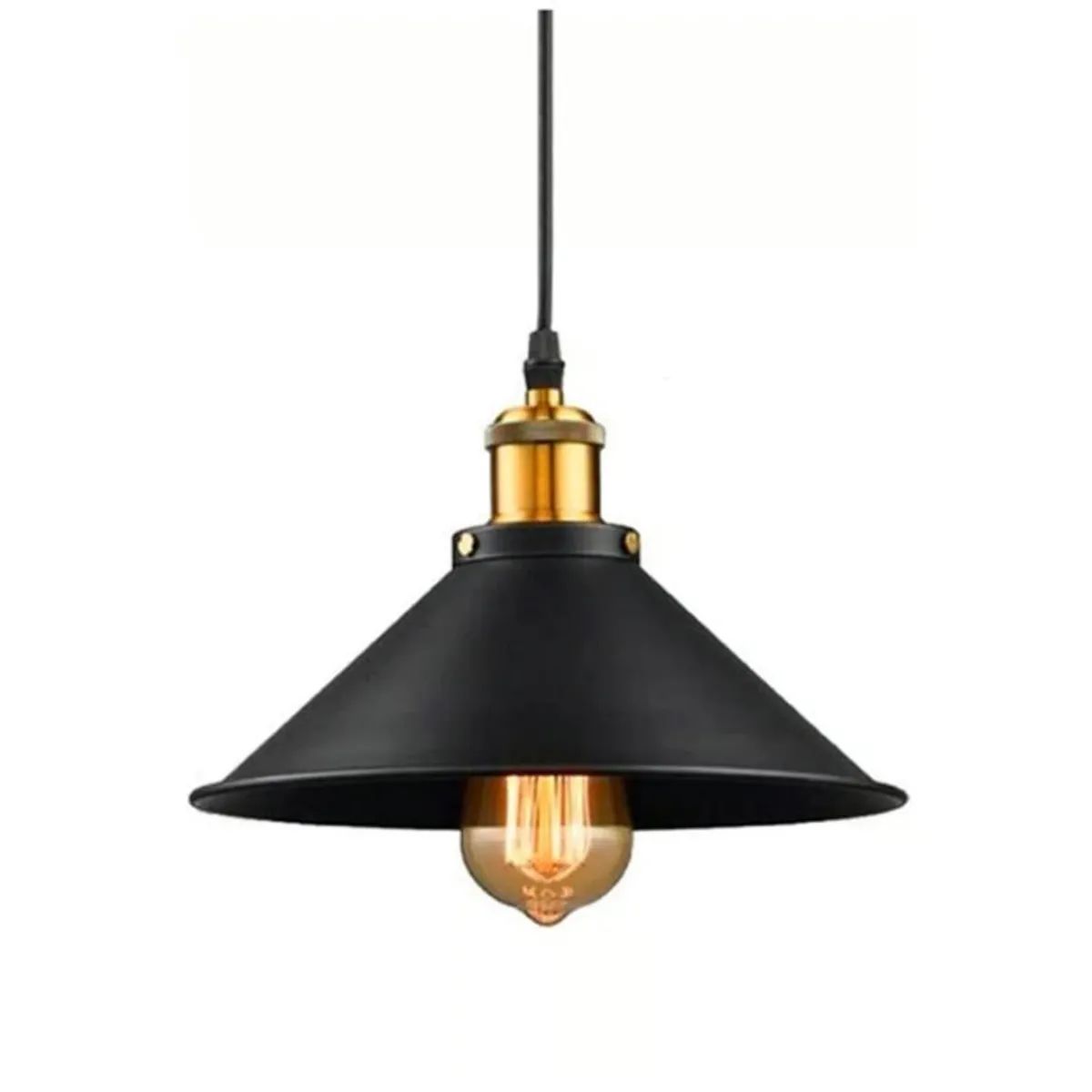 GENERICO - Pack 2 Lámpara Colgante Clásica Negra Mediana